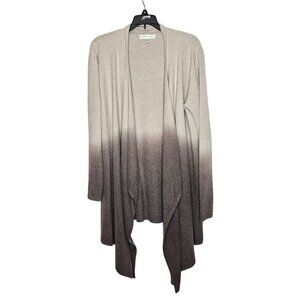 Barefoot Dreams L/XL Womens Gradient Ombre Brown Tan Open Front Cardigan‎ Bamboo